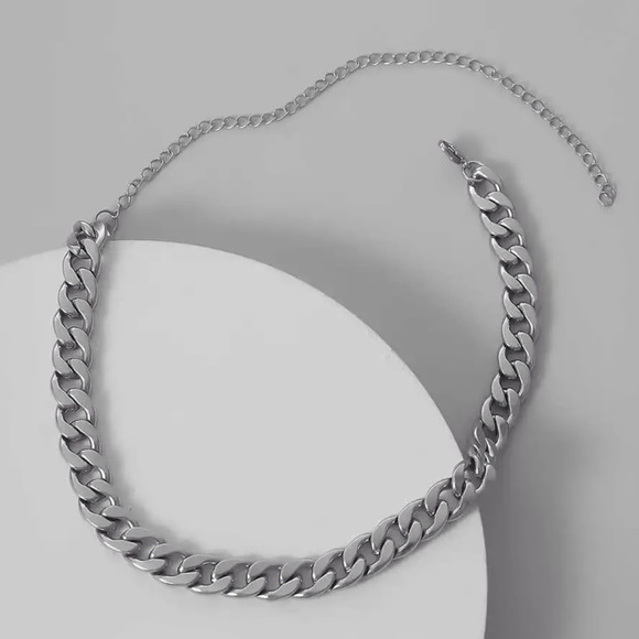 Unisex Silver Thin Chain Necklace - Picture 4 of 5